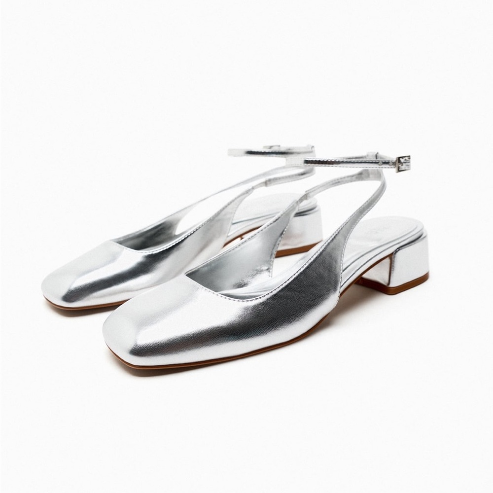 Zara Blocked heel ankle strap shoe